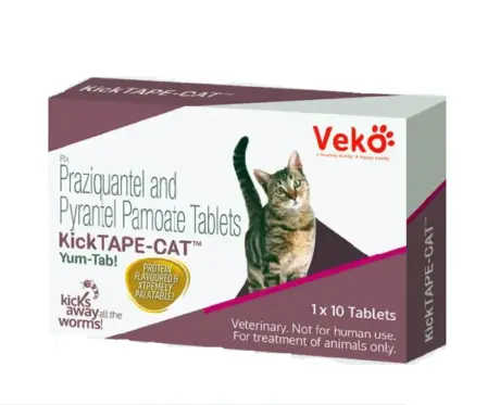Veko Kick Tape Cat Dewormer 10 Tablets Pack at PetMedicine.co