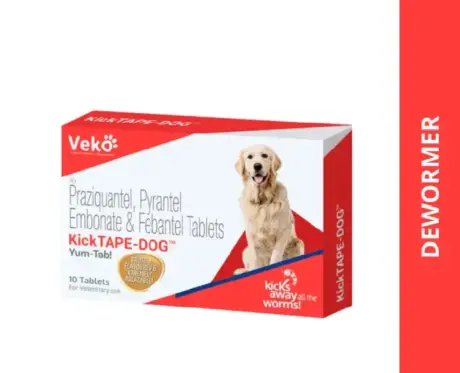 Veko Kicktape Dog Deworming Tablet 10 Tablets Pack - PetMedicine.co
