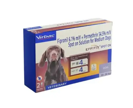 Virbac Effitix Tick & Flea Spot On for Dogs 10-20