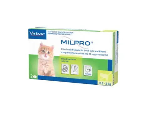 Virbac Milpro Dewormer Cat for Small Cats & Kittens,0.5 to 2kg