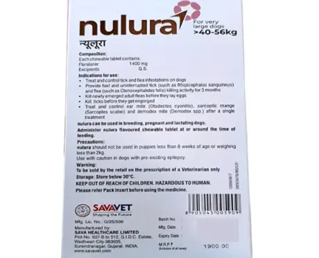 Savavet Nulura Small tick and flea tablet for dogs 4.5-10kg - PetMedicine.co