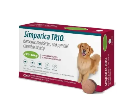 Zoetis Simparica Trio Large Chewable for Dogs 20-40kg | PetMedicine.co