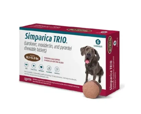 Zoetis Simparica Trio XL for dogs 40-60kg chewable tablet PetMedicine.co