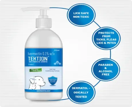 Buy Aranex Tektion Anti Parasitic Shampoo online – PetMedicine.co