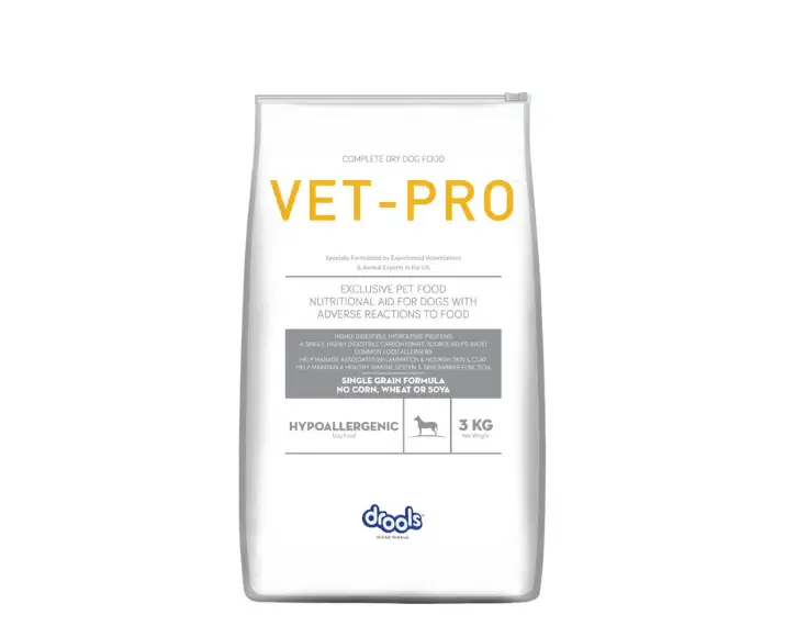 Drools VET PRO Hypoallergenic Adult Dog Dry Food pack at PetMedicine.co