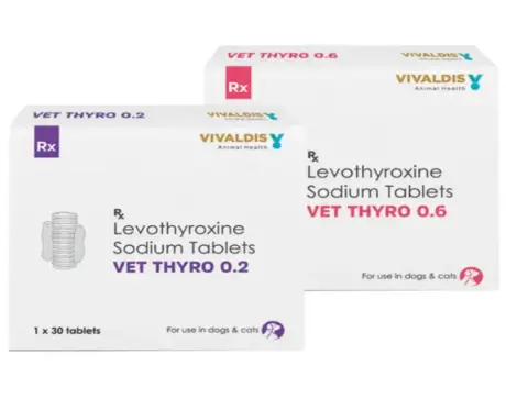 Buy Vivaldis Vet Thyro 0.2 Levothyroxine tablets online for pets PetMedicine.co