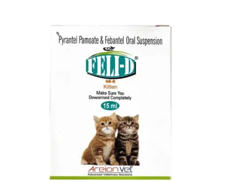 Buy Areion Vet Feli D Kitten Deworming Suspension 15ml Online – PetMedicine.co