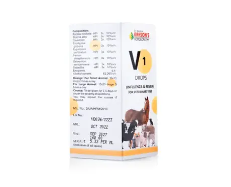 Buy Bakson Veterinary V1 Influenza & Fever Drops 30ml Online - PetMedicine.co
