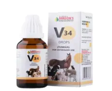 Bakson Veterinary V34 Tumour Drops 30ml for Dogs Cats Farm Animals PetMedicine.co
