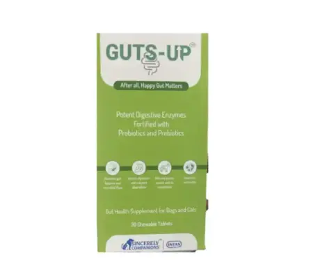 Intas Guts Up Digestive Health Supplement for Dogs & Cats 30 Tablets PetMedicine.co