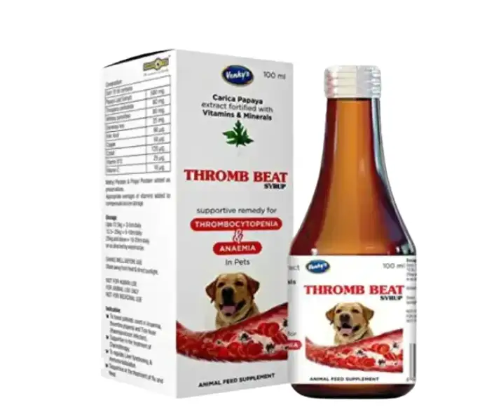 Venkys Thromb Beat Syrup 100ml for Pets - PetMedicine.co