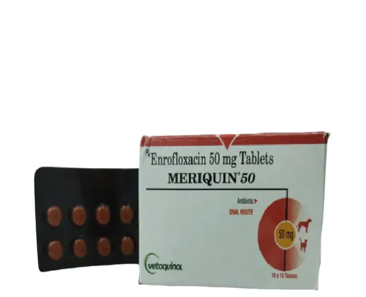 Vetoquinol Meriquin 50 MG Tablets for Dogs and Cats – PetMedicine.co
