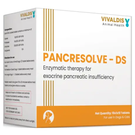 Buy Vivaldis Pancresolve DS Digestive Enzyme Tablets Online - PetMedicine.co