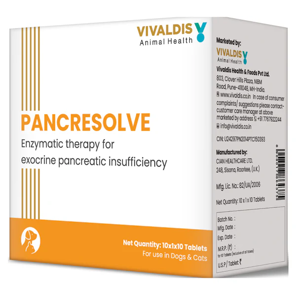 Vivaldis Pancresolve 10 Tabs for Pancreatic Support – PetMedicine.co