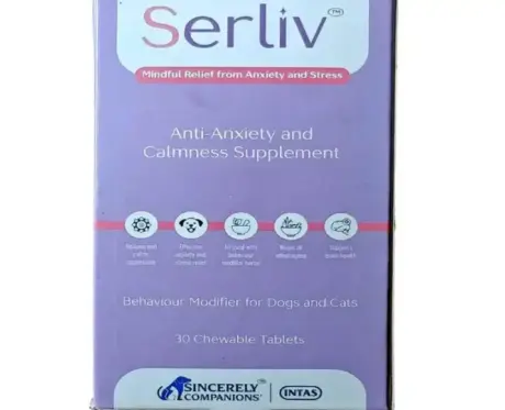 Intas Serliv stress relief tablets for dogs and cats PetMedicine.co