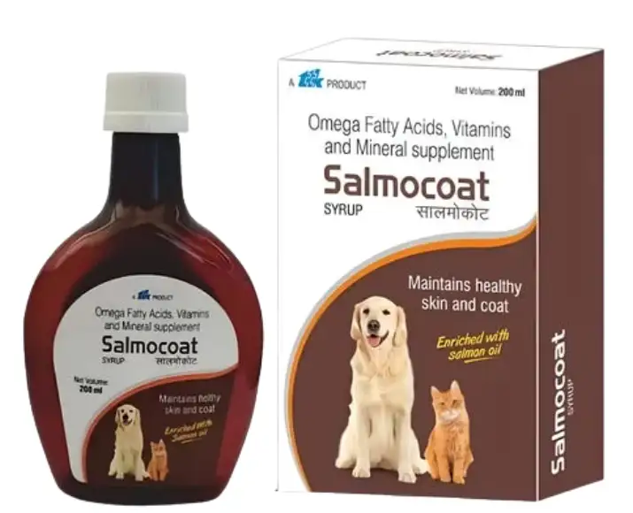 Ttk Salmocoat Syrup skin and coat supplement for dogs and cats PetMedicine.co