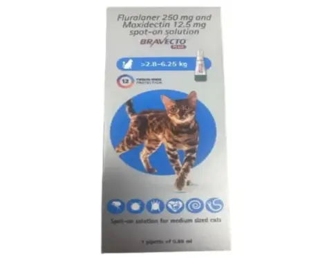 Bravecto Cat 250 MG Fluralaner Spot On PetMedicine.co
