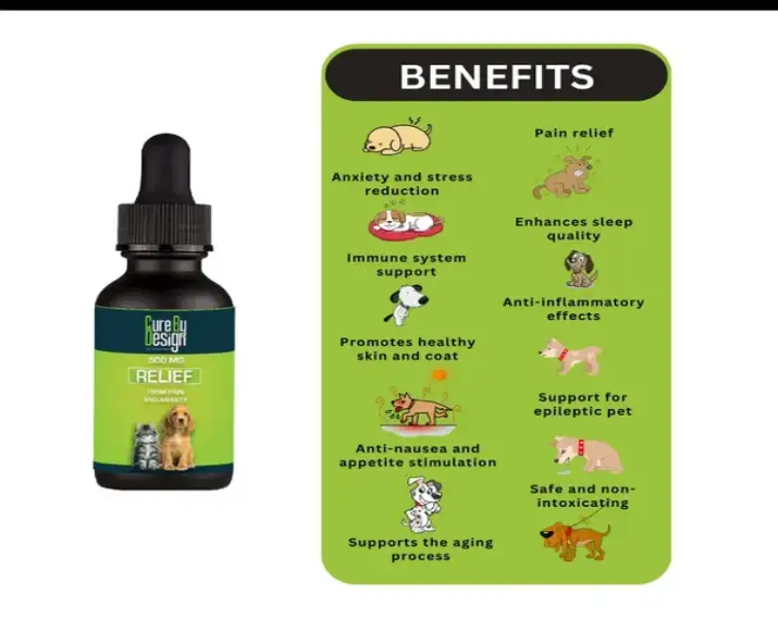 Pet calming CBD oil Cure By Design 500 mg bottle – PetMedicine.co