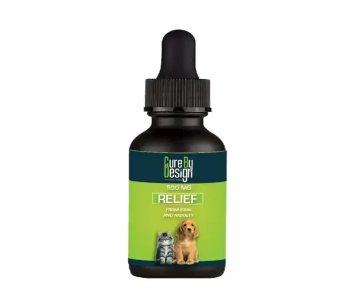 Pet calming CBD oil Cure By Design 500 mg bottle – PetMedicine.co