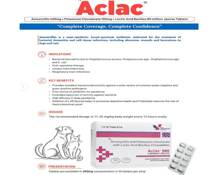 Drools Aclac Tablets Amoxicillin Clavulanate PetMedicine.co
