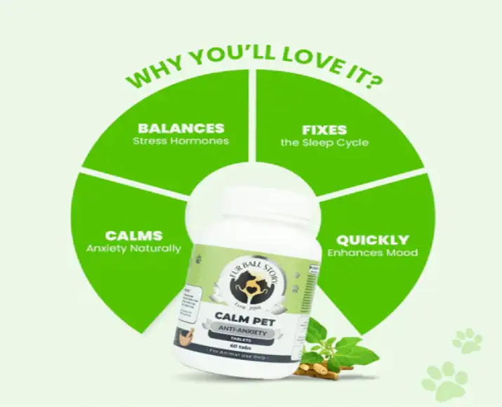 Fur Ball Story Calm Pet Anxiety Relief for Dogs and Cats 60 Tablets PetMedicine.co