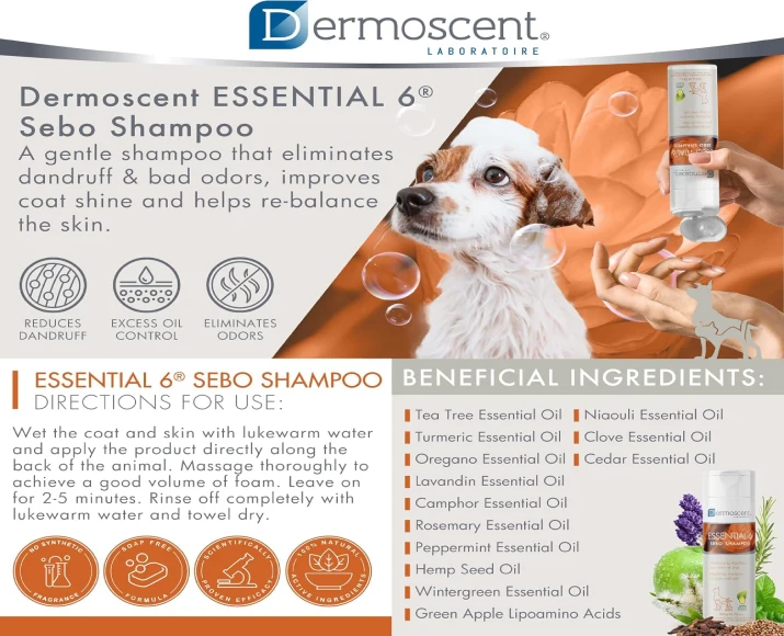 Savavet Dermoscent Essential 6 Sebo Shampoo 200 ML PetMedicine.co