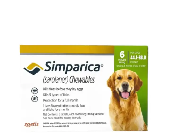 Zoetis Simparica 80 MG 6 Tablets for Dogs 20-40kg PetMedicine.co