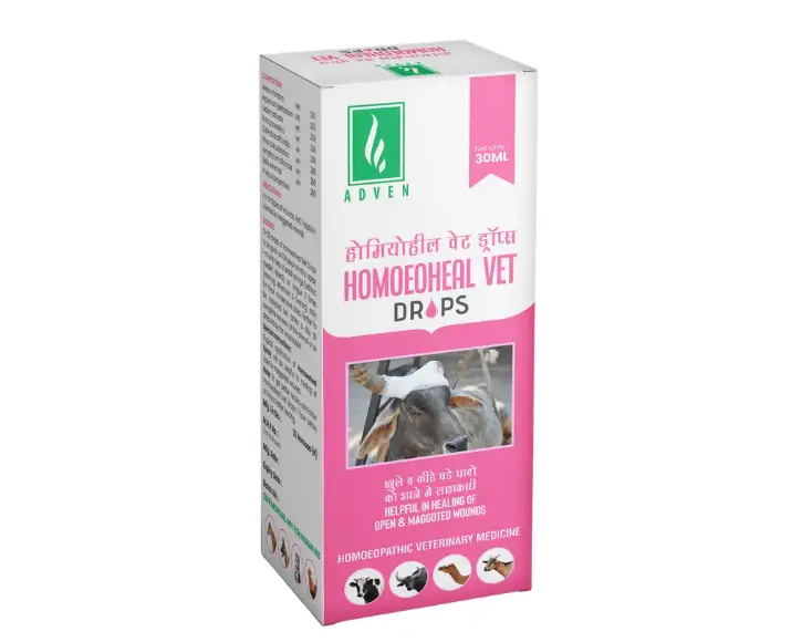 Adven Homoeoheal Vet Drops for farm animals wound care PetMedicine.co