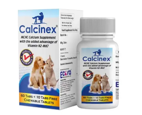 Ecora Calcinex Calcium Tablets for pets bone health PetMedicine.co