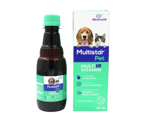 Mankind Multistar Pet Syrup multivitamin for dogs and cats 200ml PetMedicine.co