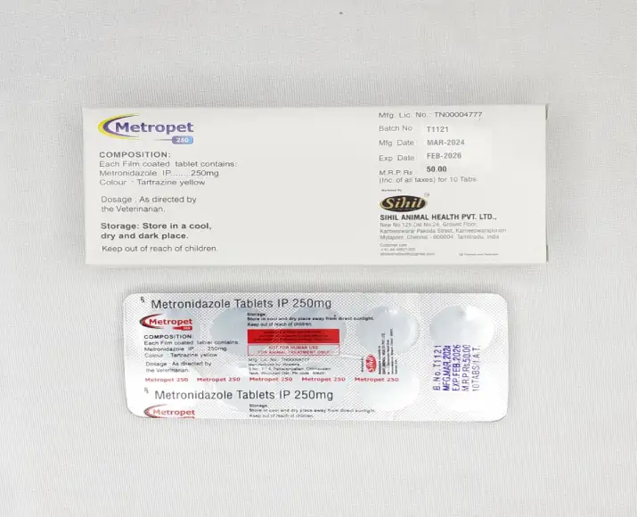Sihil Metropet 250 MG Metronidazole tablets PetMedicine.co