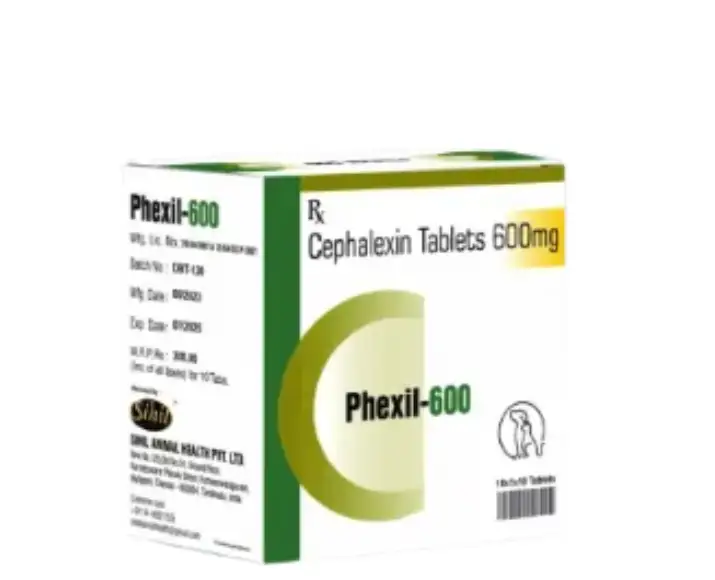 Sihil Phexil 600 MG Cephalexin Tablets for Dogs Cats PetMedicine.co