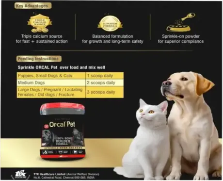 TTK Orcal calcium supplement for dogs and cats PetMedicine.co