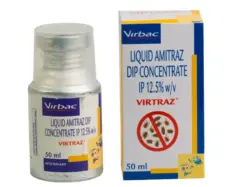 Virbac Virtraz Liquid Tick & Flea Solution for Dogs & Cats, 50 ML at ithinkpets.com (1)