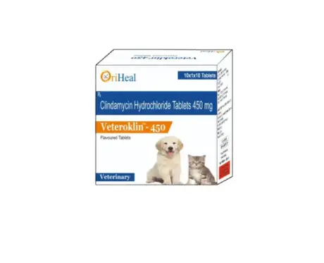 Oriheal Veteroklin 450 MG antibiotic tablets for dogs and cats PetMedicine.co